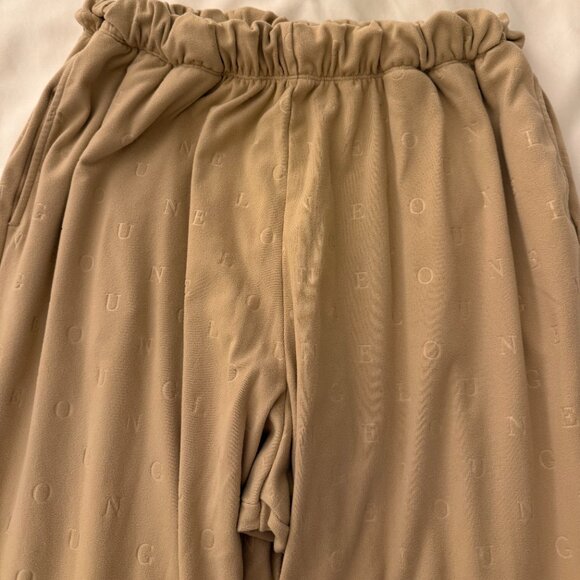 Lounge Luxury Embossed Pajama Trousers in "Mink" - Picture 4 of 5